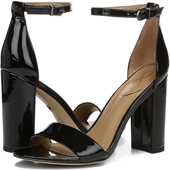 Sam Edelman Shoes - Sam Edelman 🖤 Yaro Ankle Strap Sandal • Black Patent • Size 10.5 • Worn Once •